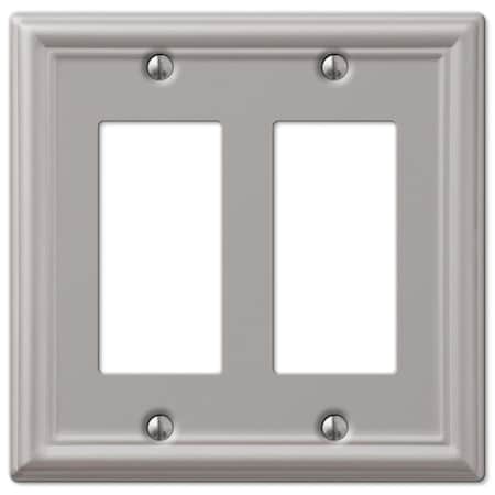 Abacus Chelsea Brushed Nickel Steel - 2 Rocker Wallplate AB3545899